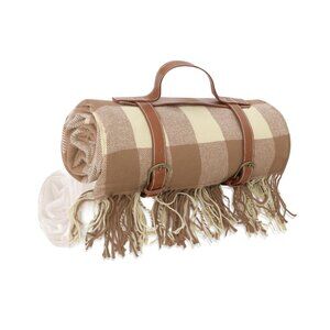 Picnic Blanket Extra Large Waterproof with Strap 59"x79" - Machine Washable Tass